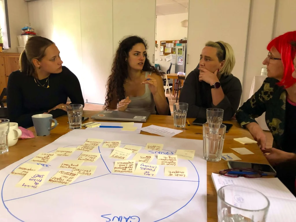 pracovní skupina projektu WOMEN na workshopu v Komunitním centru a zahradě Kotlaska